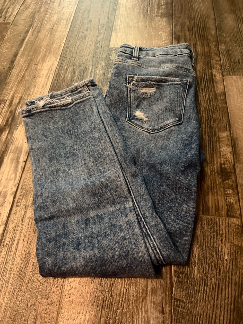 Flying Monkey Men's Light Blue Distressed Skinny Jeans